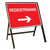 Stanchion Single Sided with 'Pedestrians' Safety Sign - Right Arrow