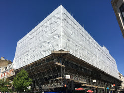 Scaffolding sheeting installed