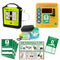 Semi-Automatic Defibrillator AED Outdoor Kit with Polycarbonate Wall Cabinet with Lock, Heater & Light, Prep Bag & Signage