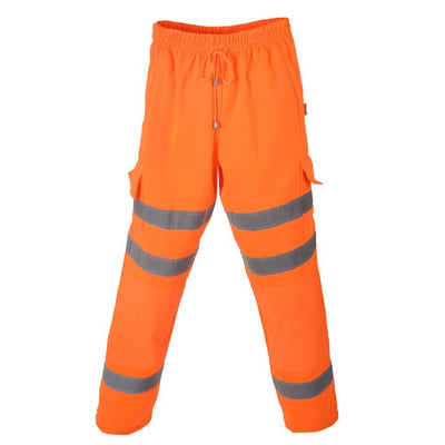 Hi-Vis Railtrack Jogging Bottoms  - Orange