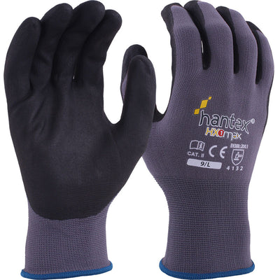Hantex Black Foam Nitrile Ultralite Scaffolders Gloves Size 8M