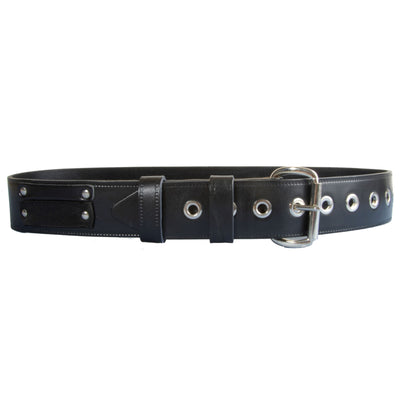 BIGBEN® Leather Belt with Eyelets - Black