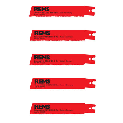 Rems 561005 Universal 150mm Metal / Wood / Plastic Cutting Recip Blade (Pack 5)