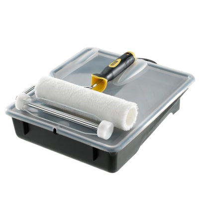 Paint Roller Set featuring Paint Tray, Frame & Handle and Microfibe Refill