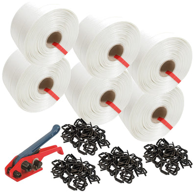 16mm Woven Polyester Strapping Kit - 6 Rolls