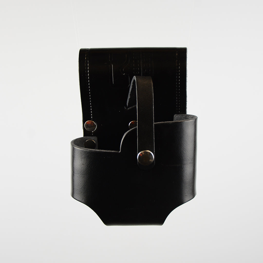 BIGBEN® Leather 10m Tape Measure Holder with Stud Fastener - Black Leather