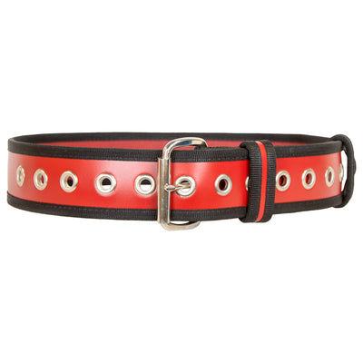 BIGBEN® Leather Belt with Eyelets - Red
