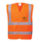 Hi Vis Vest Class 2, Orange, c/w 1 Colour MR Scaffolding Logo Front & Rear