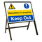 Stanchion Single Sided with 'Demolition in Progress Keep Out' Safety Sign