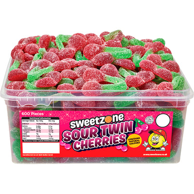 Large tub of sour cherry sweets