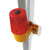 Red scaffold light installed on scaffold pole