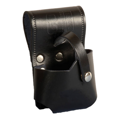 Black leather BIGBEN® Leather Tape Measure Holder with Stud Fastener