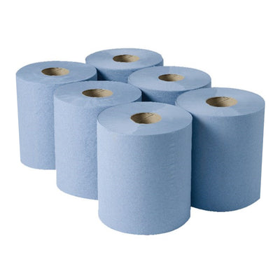 6 Pack of Centrefeed Blue Roll
