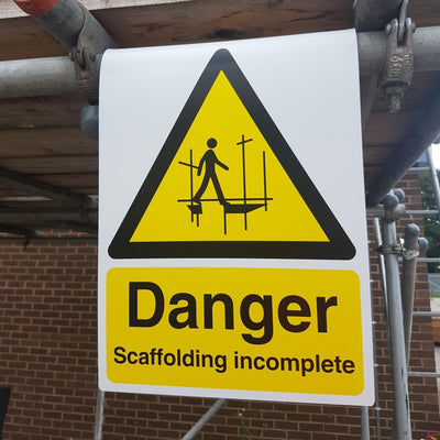 Detachable Scaffolding Incomplete Safety Sign