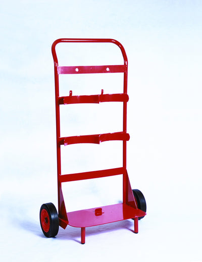 Double Fire Extinguisher Trolley in red