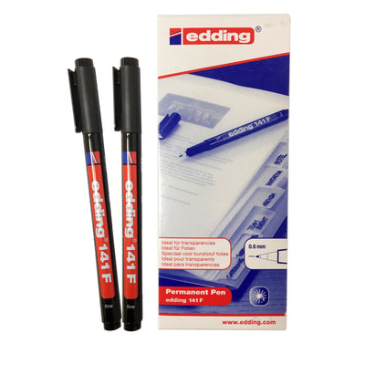 Edding 141F Marker Pen Black Fine Point 1mm – Pack of 10