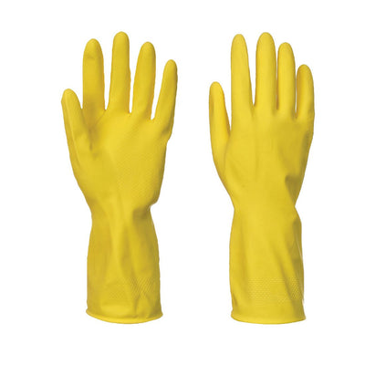 Pair of Yellow Latex Rubber Gloves 
