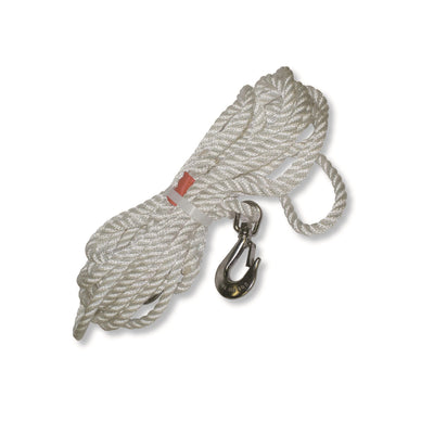14mm Soft Nylon Rope with Snap Hook and Steel Thimble Eye - 12m