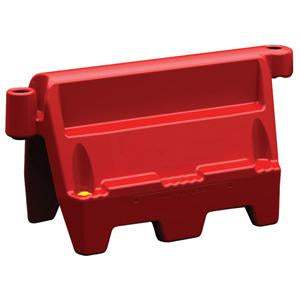 Red safety road block barrier