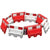 Safety Road Block Barriers - x9 Red & x9 White