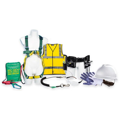 Scaffolder’s Starter Kit with Harness, hi-vis, tool belt kit, hard hat and gloves