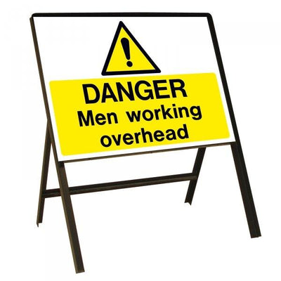 Danger men working overhead safety sign
