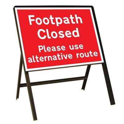 Footpath closed safety sign