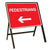 Stanchion Single Sided with Pedestrians Safety Sign - Left Arrow